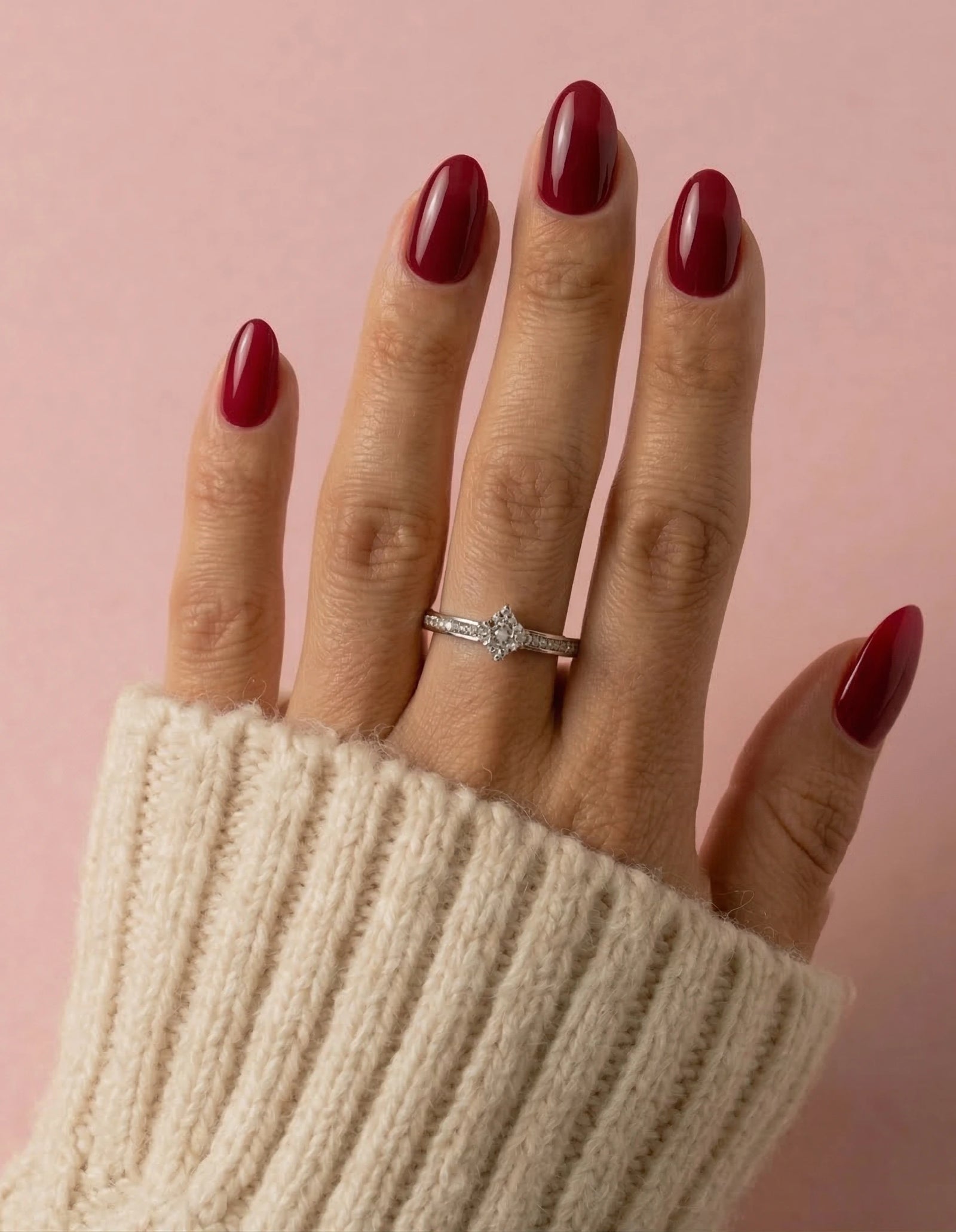 Rouge Affair deep red press on nails
