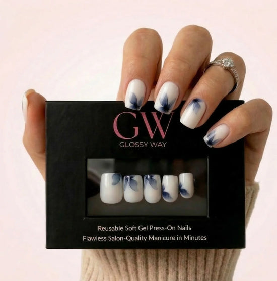 Paznokcie press-on Athena Bleu Glossy Way.