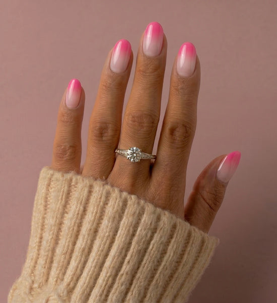 Aurora Pink ombré press-on negler