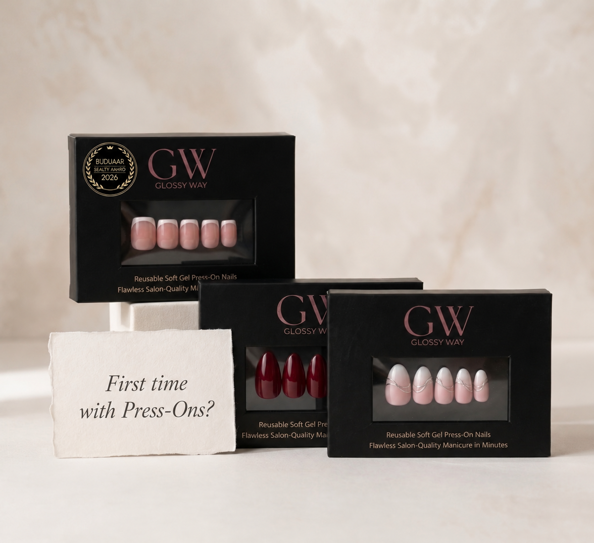 Press-on nail bundle for beginners