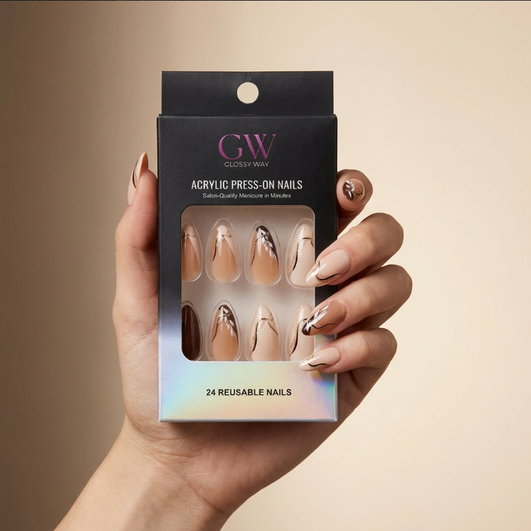 Caramel Flow Press-On Nails