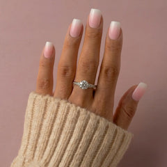 Cotton Cloud soft pink and white ombre press on nails