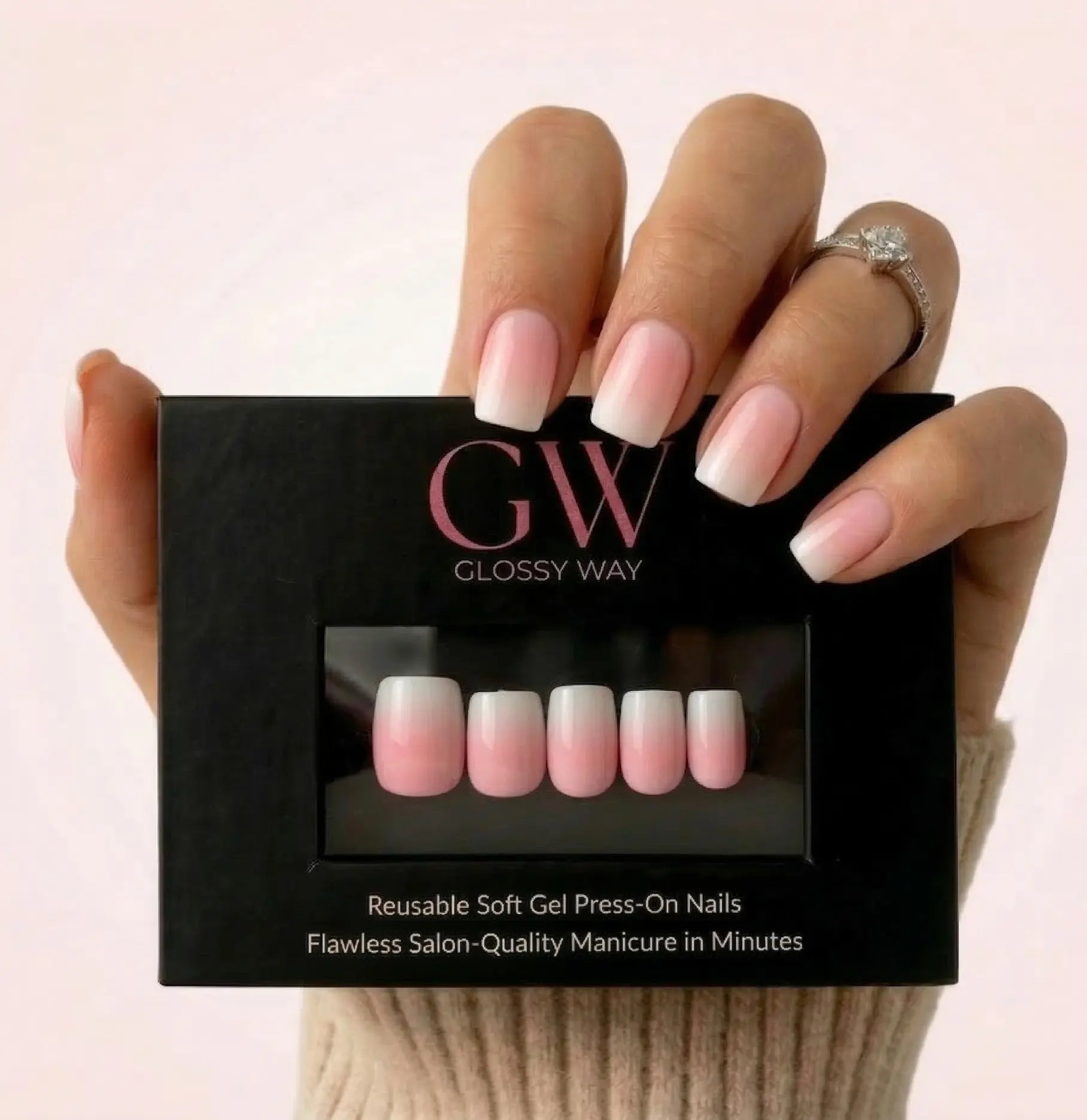 Cotton Cloud Ombre Press-On Nails