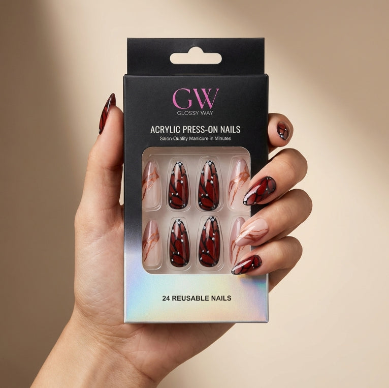 Crimson Flame Press-On Nails