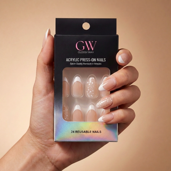 Dot Accent French Press-On Nails