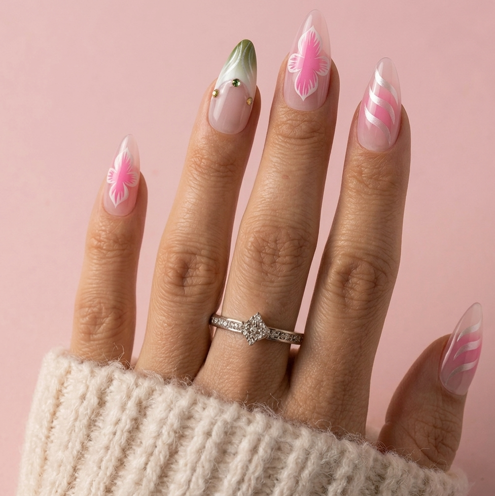 Floral Fantasy press-on negle