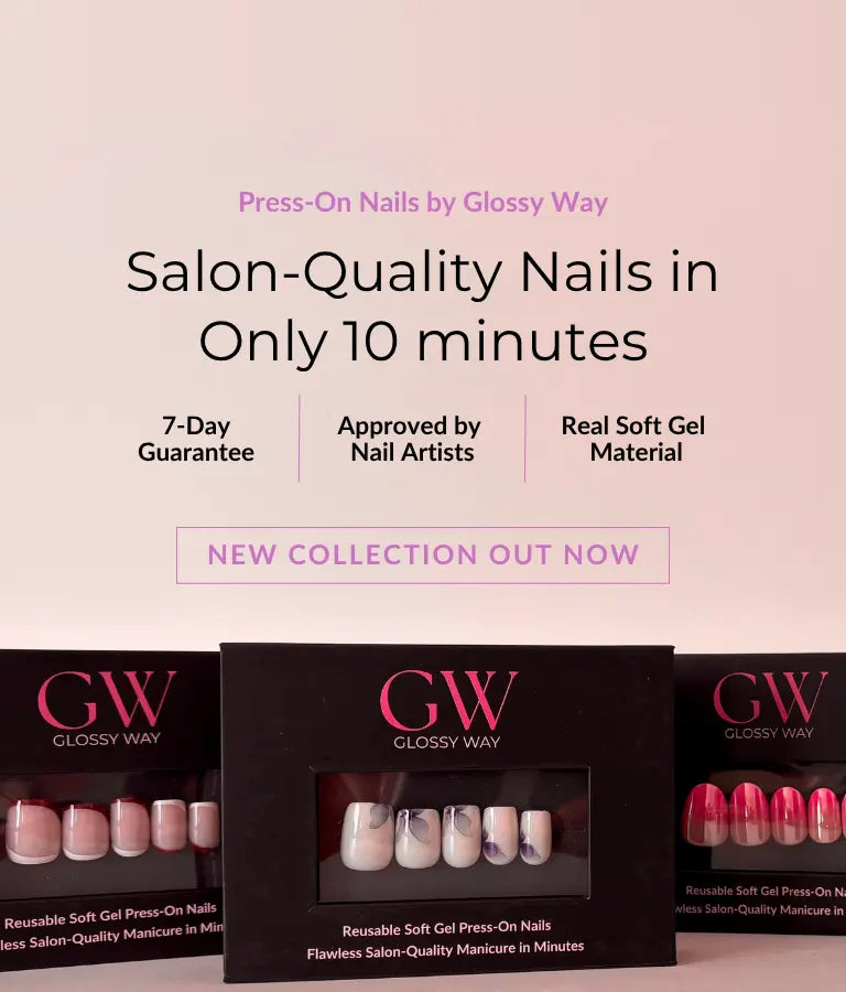 Glossy Way press on nails promo 
