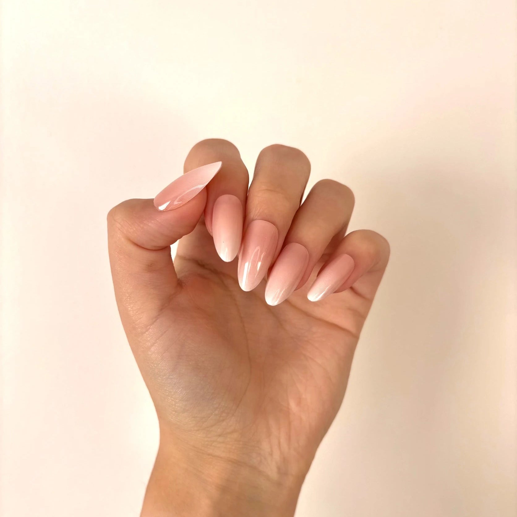 Glossy Way Rosewater Mist long pink ombre Press On Nails