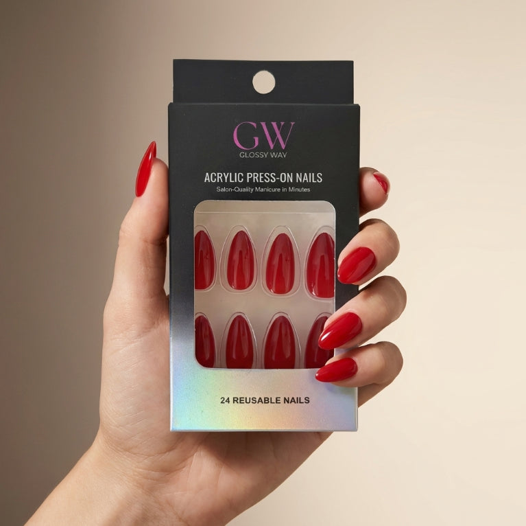 Red Icon Press-On Nails