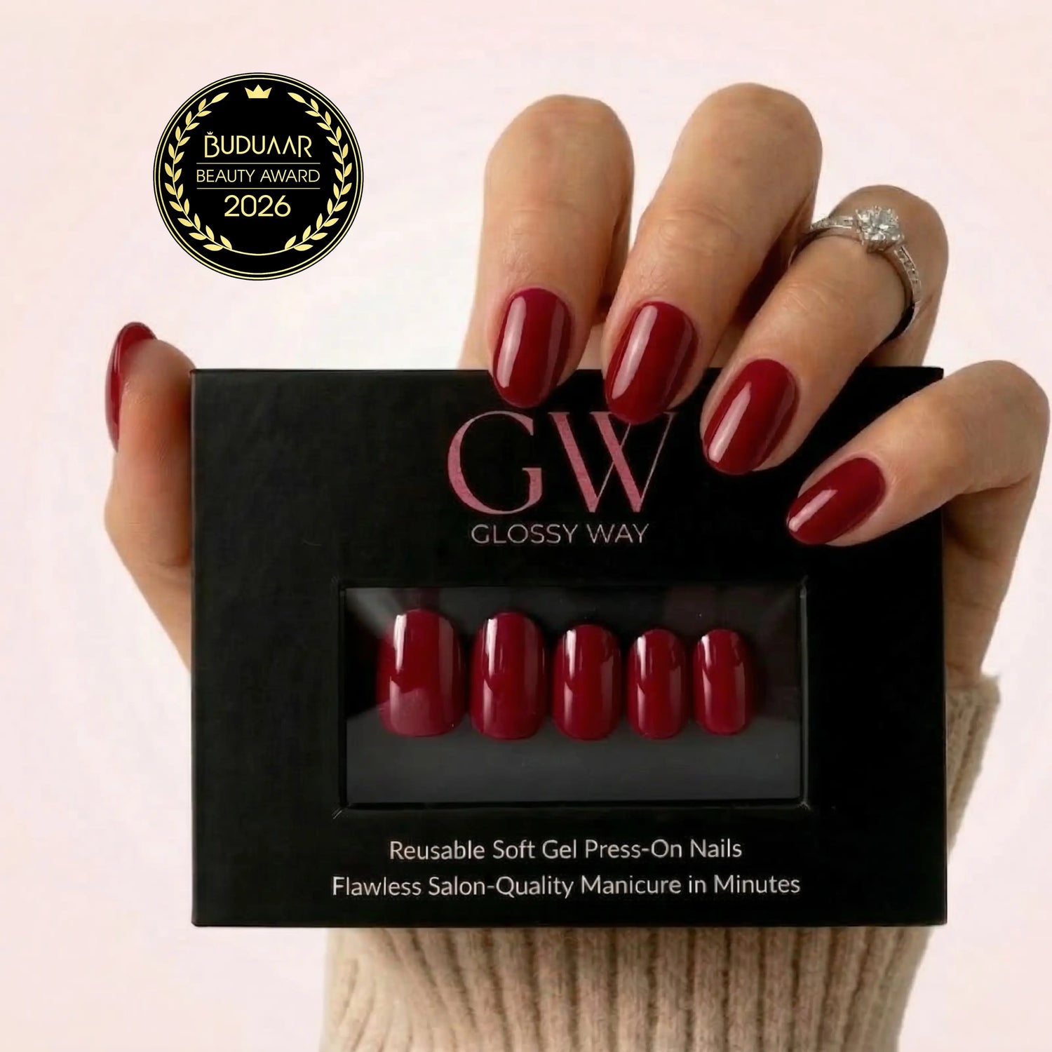 Rouge Affair press on nails by Glossy Way