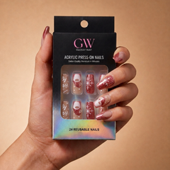 christmas design press on nails with santa picture